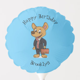 Funny dog wearing business suit cartoon  balloon