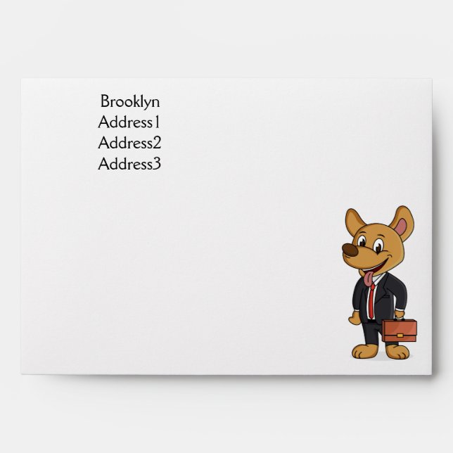 Funny dog wearing business suit cartoon envelope (Front)