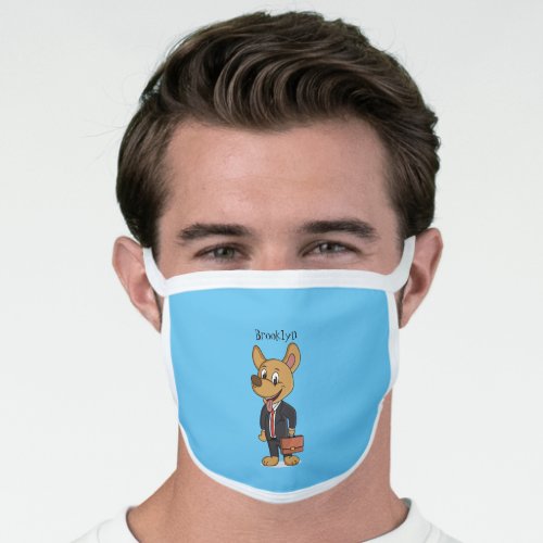 Funny dog wearing business suit cartoon face mask