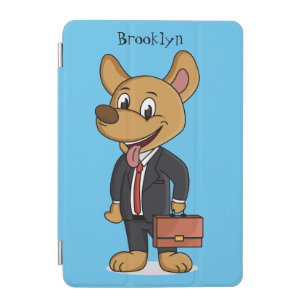 Funny dog wearing business suit cartoon iPad mini cover