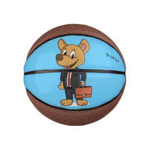 Funny dog wearing business suit cartoon  mini basketball