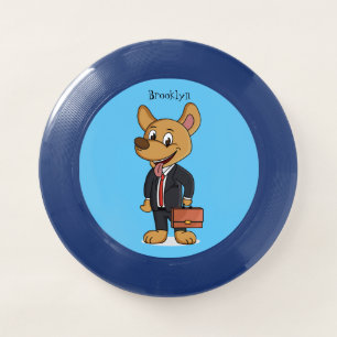 Funny dog wearing business suit cartoon Wham-O frisbee