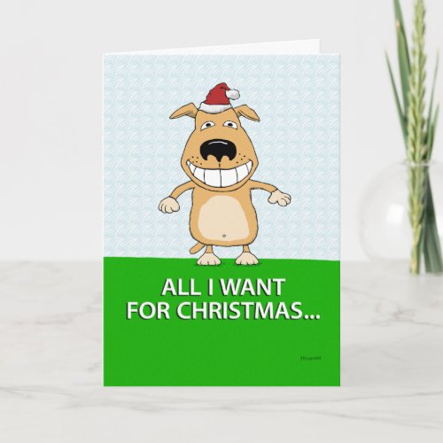 Funny Dog Wish List Christmas Holiday Card