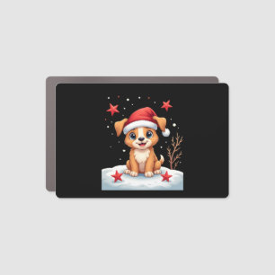 Funny Dog with Christmas Stars for Festive Season  Car Magnet