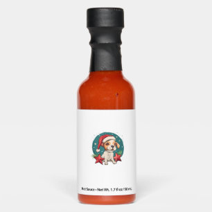 Funny Dog with Christmas Stars for Festive Season Hot Sauces