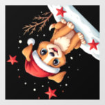 Funny Dog with Christmas Stars for Festive Season  Wall Decal