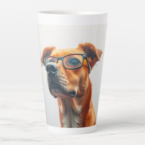 Funny Dog with Glasses Mug - Cute Smart Puppy Cera
