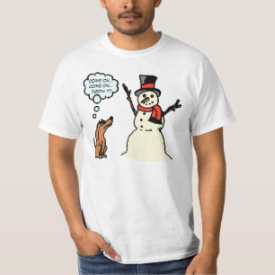 Funny Dog with Snowman Christmas Shirt