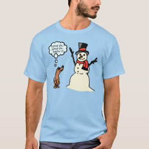 Funny Dog with Snowman Christmas Shirt