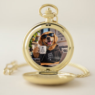 **Funny Dog Wooden Wall Clock – Goofy Dog Home Dec Pocket Watch