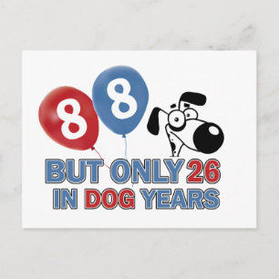 Funny dog years 88 year old designs postcard