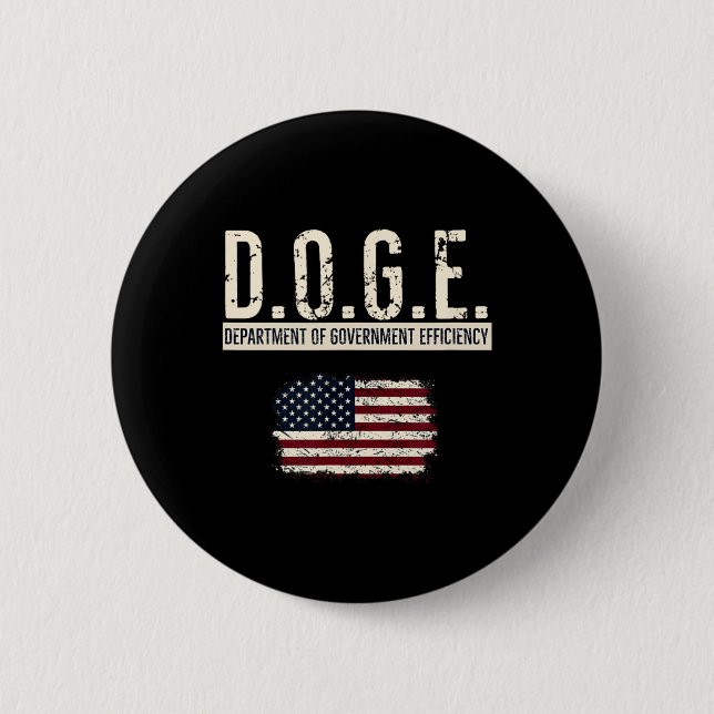 Funny Doge Department Of Government Efficiency Tee Button (Front)