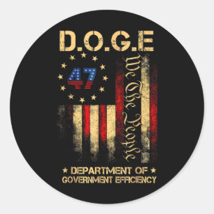 Funny Doge Department Of Government Efficiency Tee Classic Round Sticker