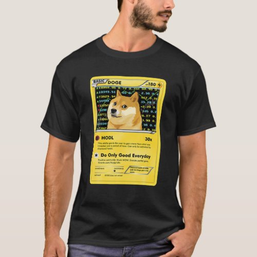 Funny Dogecoin Doge HODL Card Crypto Meme Men Kids T_Shirt