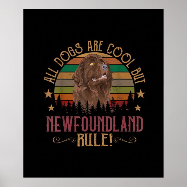 Funny Dogs Are Cool But Newfoundland Rule Poster (Front)