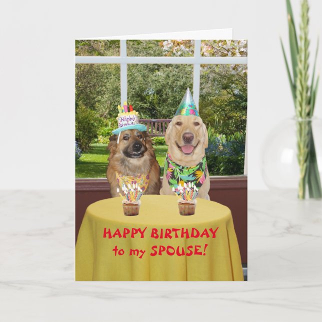 Funny Dogs Birthday Card for Spouse (Front)