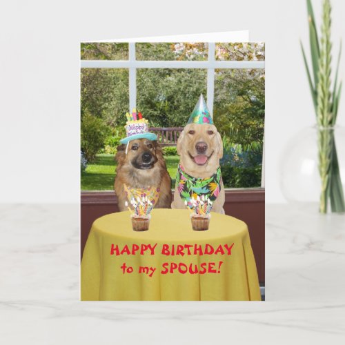 Funny Dogs Birthday Card for Spouse