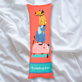 Funny Dogs Body Pillow by sweetandpretty at Zazzle