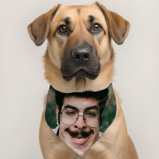 Funny Dogs Cats Dad & Mom Photo Create Your Own  Pet Bandana Collar (Creator Uploaded)