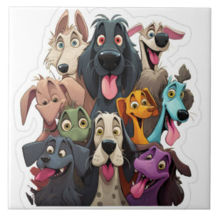 Funny dogs ceramic tile