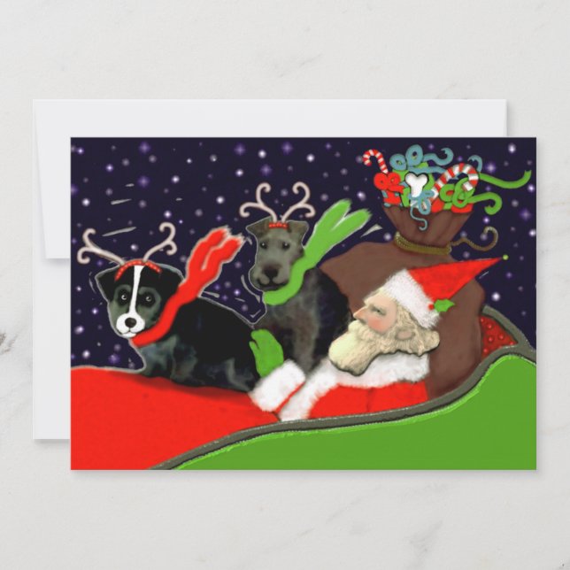 Funny Dogs Christmas Holiday Card (Front)