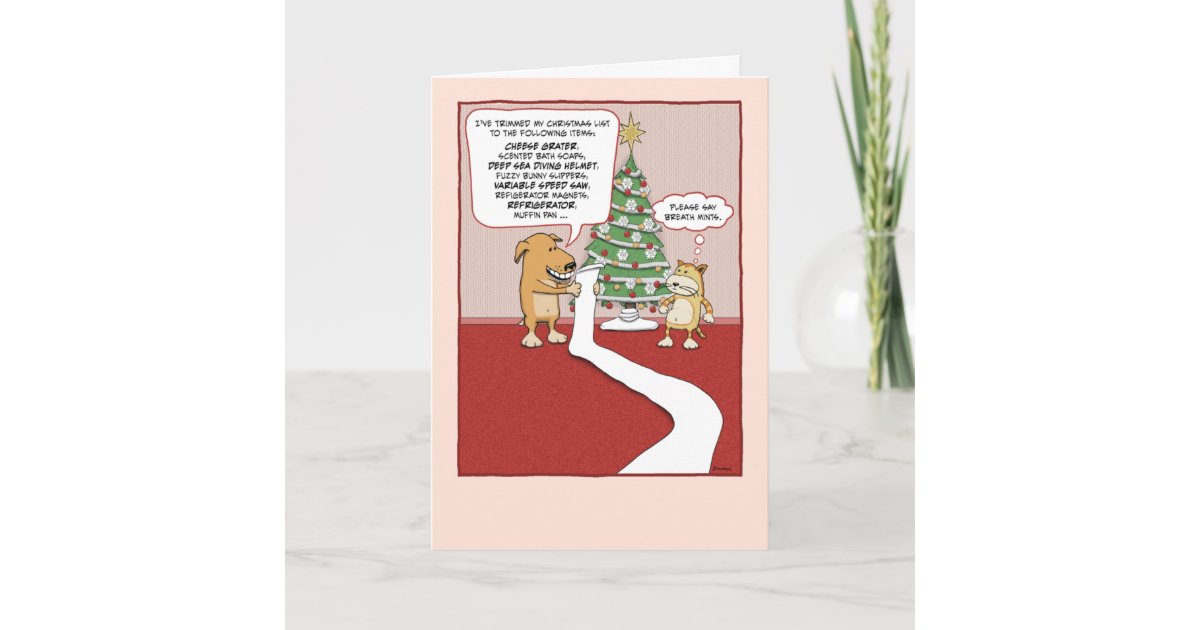 Funny Dog's Christmas Wish List Holiday Card | Zazzle