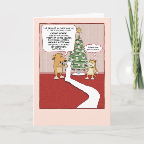 Funny Dogs Christmas Wish List Holiday Card