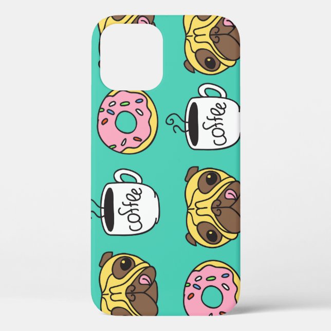Funny dogs, donuts, coffee pattern. Case-Mate iPhone case (Back)