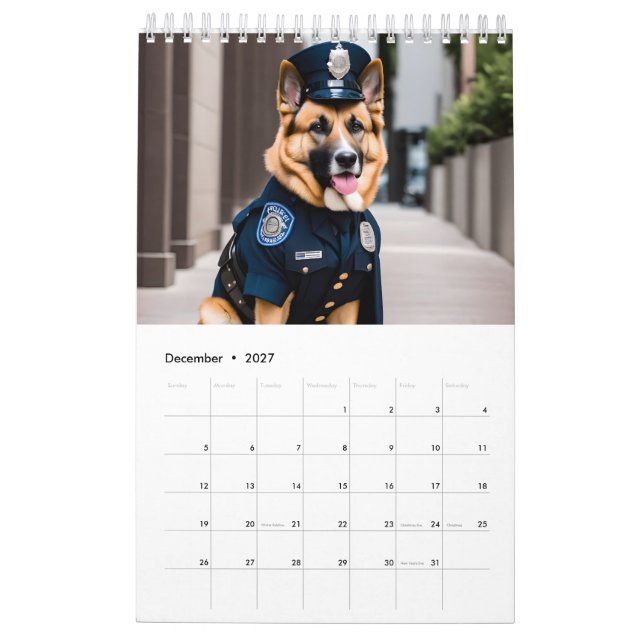 Funny Dogs Dressed as Police Calendar (Dec 2027)