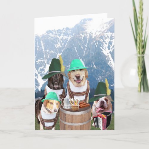 Funny Dogs German Birthday Card