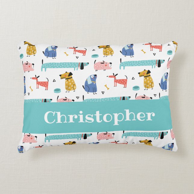 Funny Dogs Kids Accent Pillow (Front)