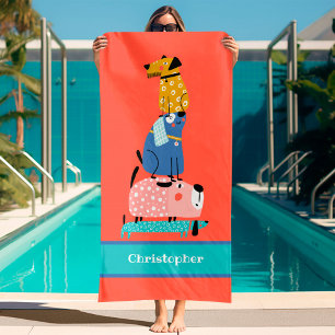 Funny Dogs Kids Bath Towel