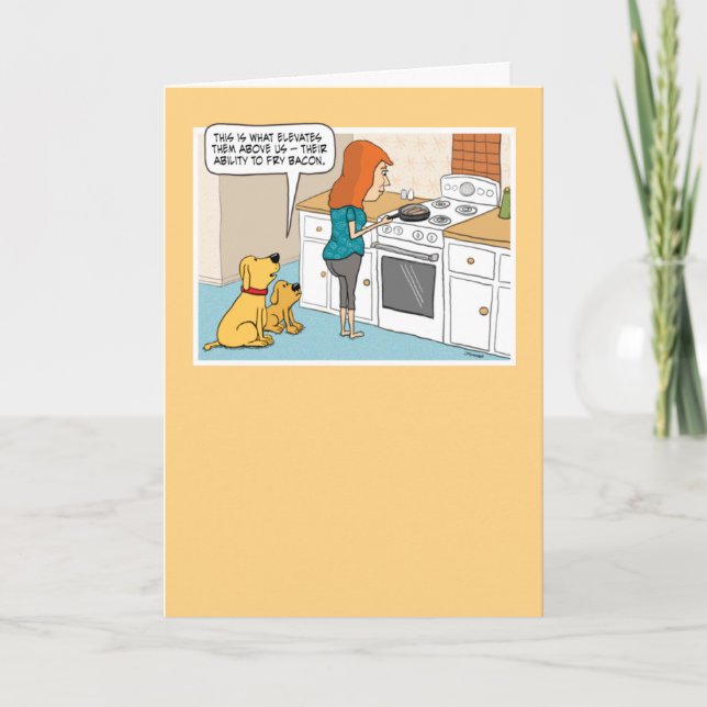Funny Dogs Love Bacon Birthday Card (Front)