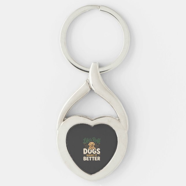 Funny Dogs Make It Better Keychain (Front)