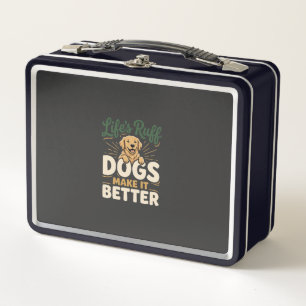 Funny Dogs Make It Better Metal Lunch Box