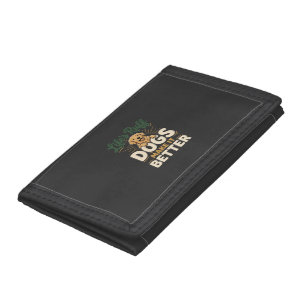 Funny Dogs Make It Better Trifold Wallet