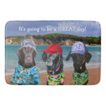Funny Dogs On The Beach Bath Mat at Zazzle