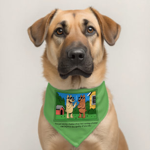 Funny Dogs Owning Human Cartoon Quote Pet Bandana Collar