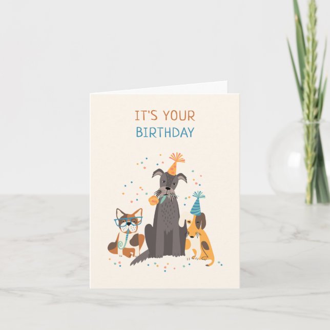 Funny Dogs party  Card (Front)