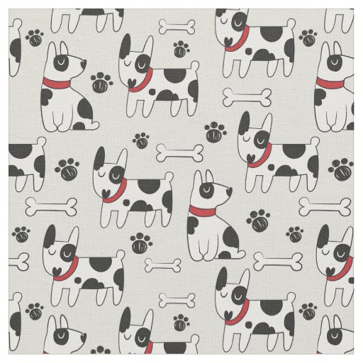 funny dogs pattern fabric