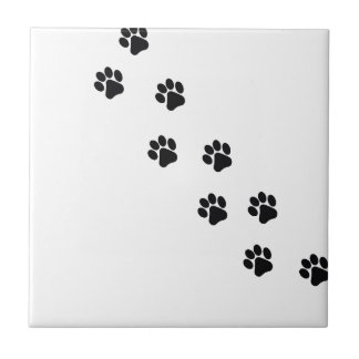 Funny dog's paw print tile