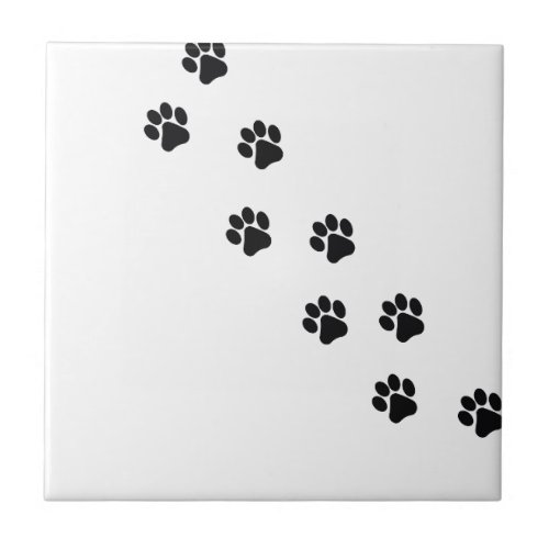 Funny dogs paw  print tile