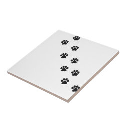 Funny dog's paw print tile | Zazzle