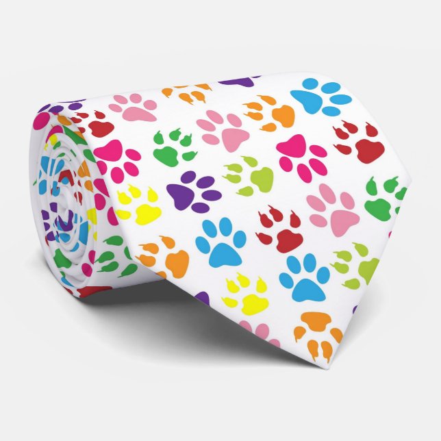 Funny dog's paw Tie (Rolled)