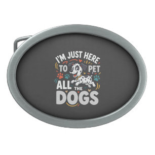Funny Dogs Pet Lover Vector Belt Buckle