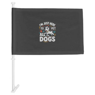 Funny Dogs Pet Lover Vector Car Flag