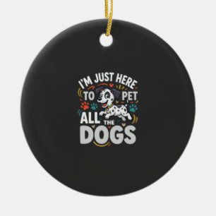 Funny Dogs Pet Lover Vector Ceramic Ornament