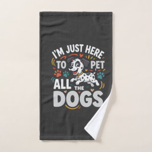 Funny Dogs Pet Lover Vector Hand Towel