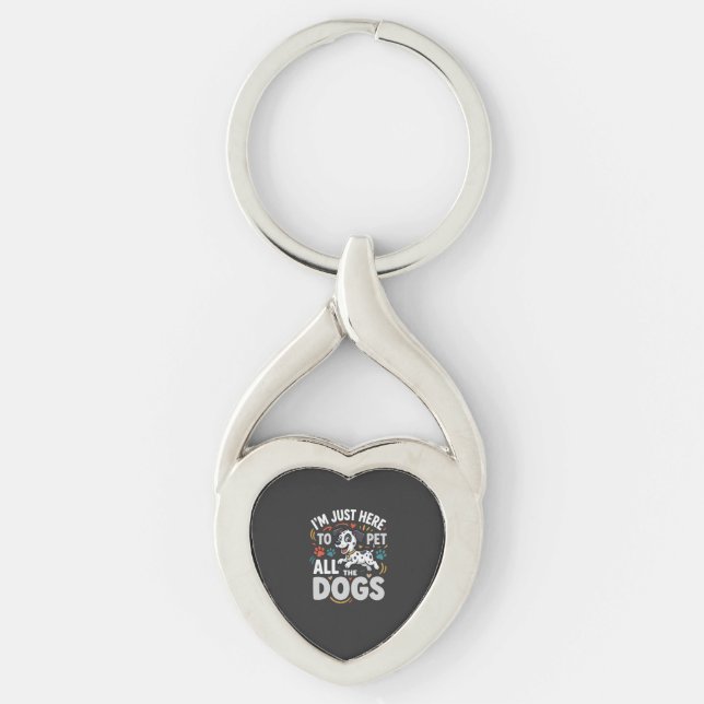 Funny Dogs Pet Lover Vector Keychain (Front)