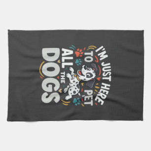 Funny Dogs Pet Lover Vector Kitchen Towel